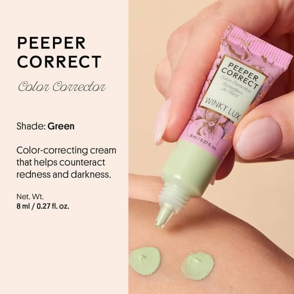 NIB Winky Lux Peeper Correct Green Color Corrector - Neutralizes Redness